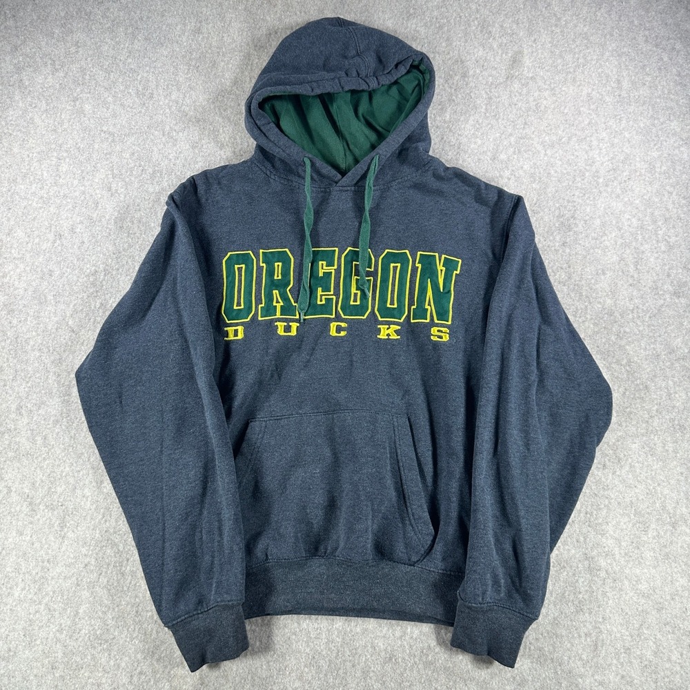 Stadium Athletics Mens Pullover Hoodie Oregon Ducks Arched Gray Green Size Small